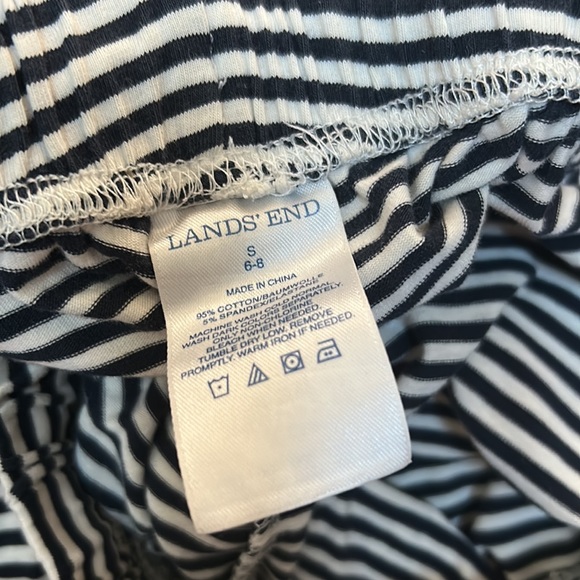 Small Lands end striped navy 95% cotton stretchy pajama pants - Picture 2 of 2
